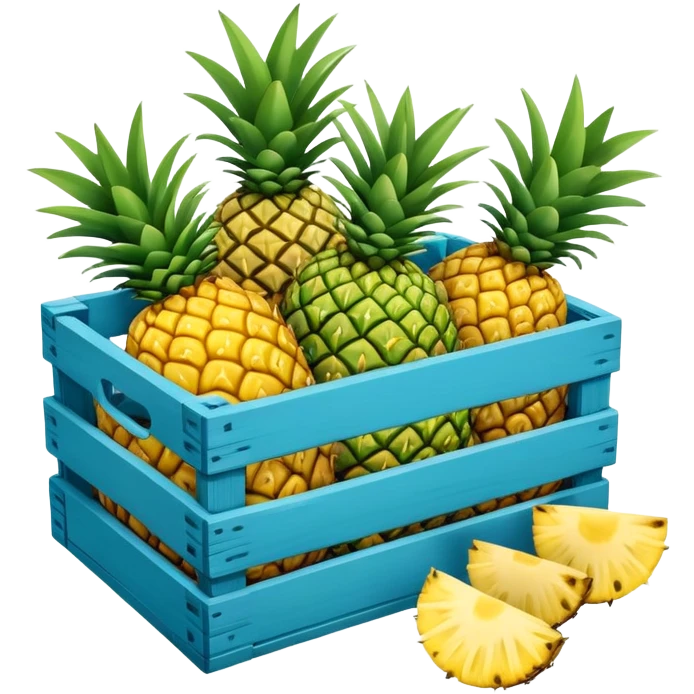 pineapples in a blue crate emoji