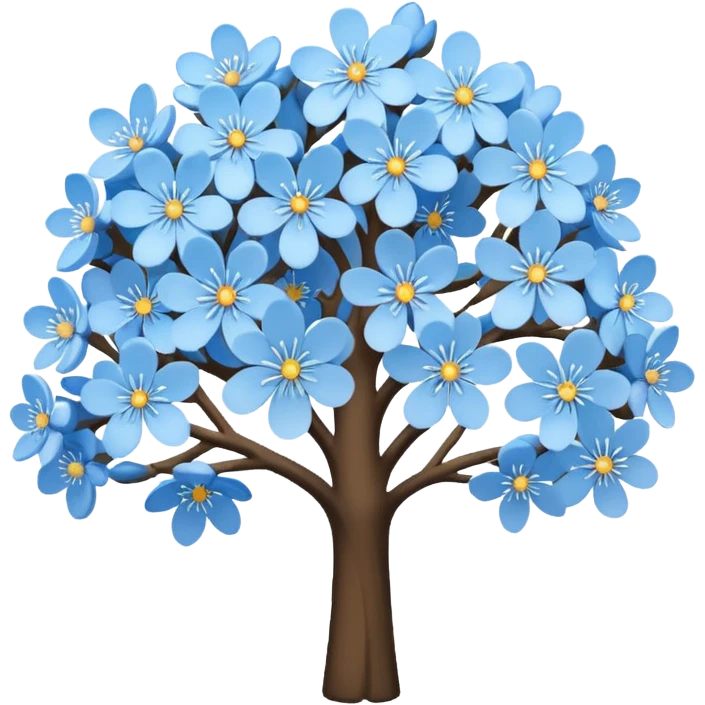 blue blossom tree emoji