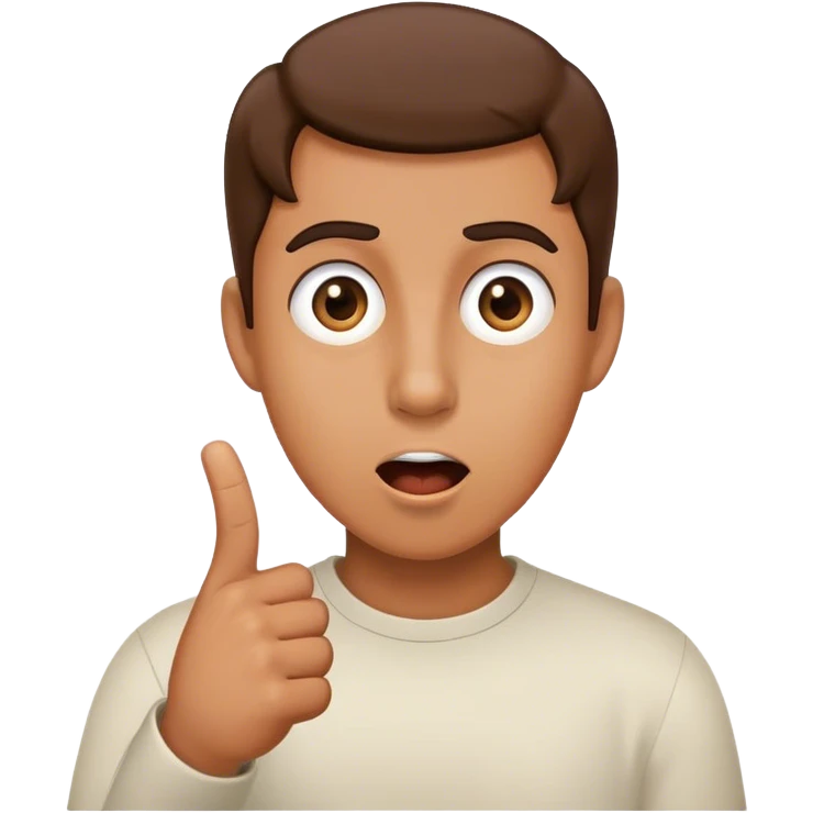 surprised face pointing  emoji