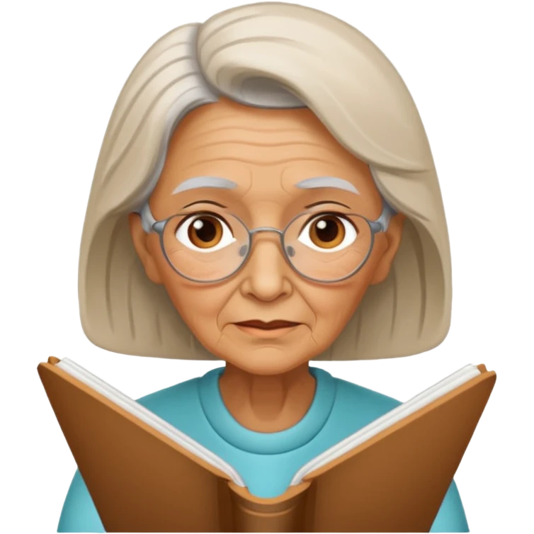 An elderly woman sketching. art board emoji