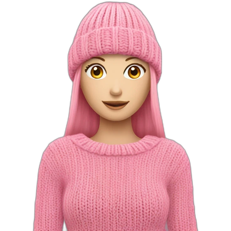 Knit de couleur rose vêtements emoji