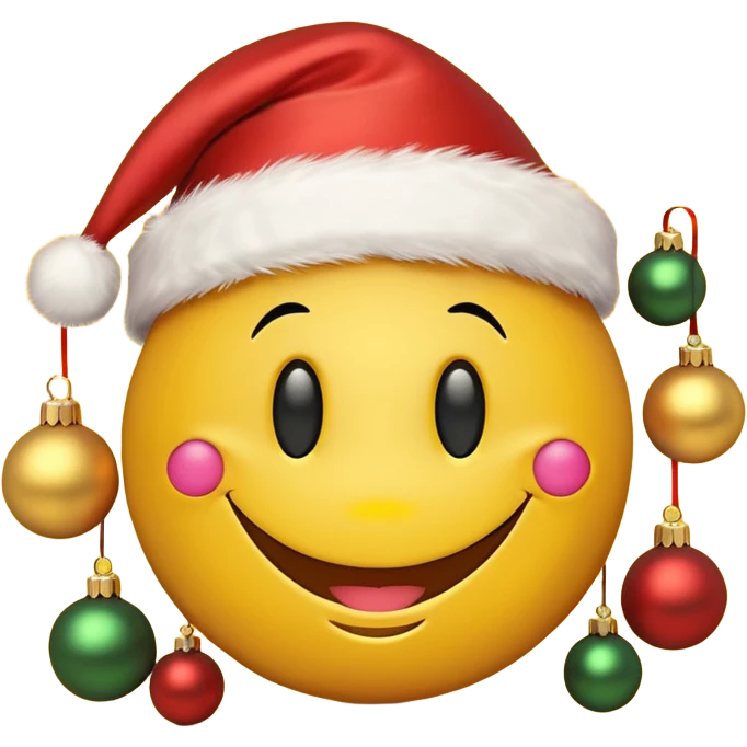 create a smiley emoji with christmas decorations emoji