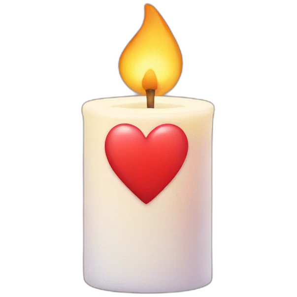 Candle with heart-shaped flame emoji
