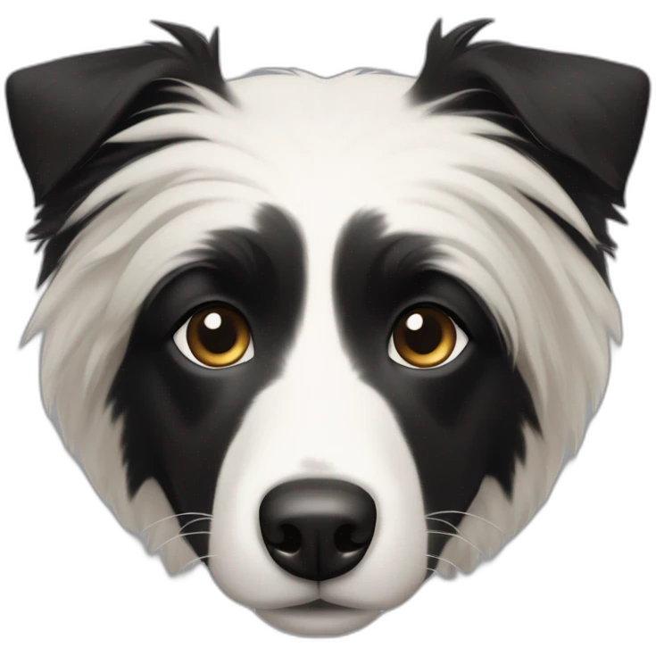 dog, short-hair, black, white-chest, white-stripe-down-face, black-snout, border-collie, mcnab, terrier emoji