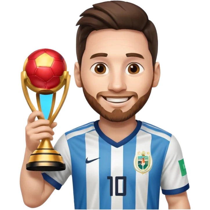 Messi with World Cup  emoji