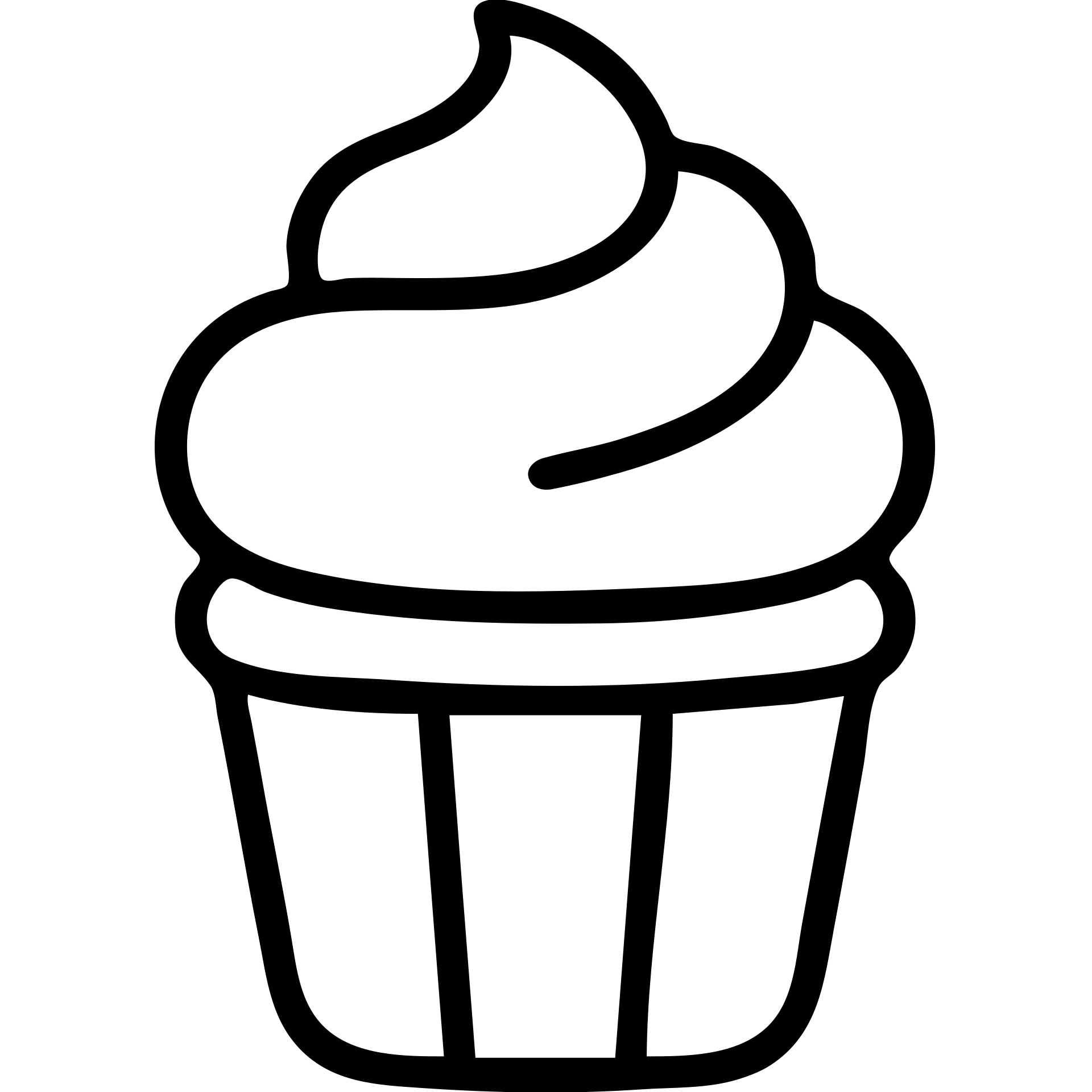 cupcake with pink icing outlined icon emoji