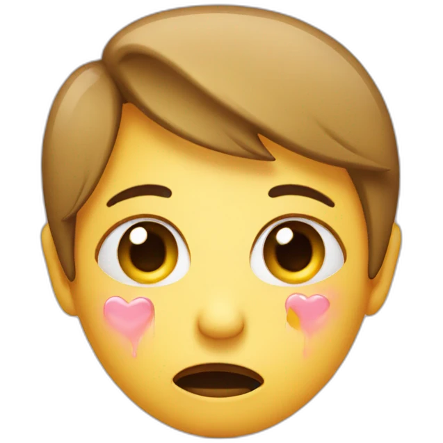 A heart with a crying emoji emoji
