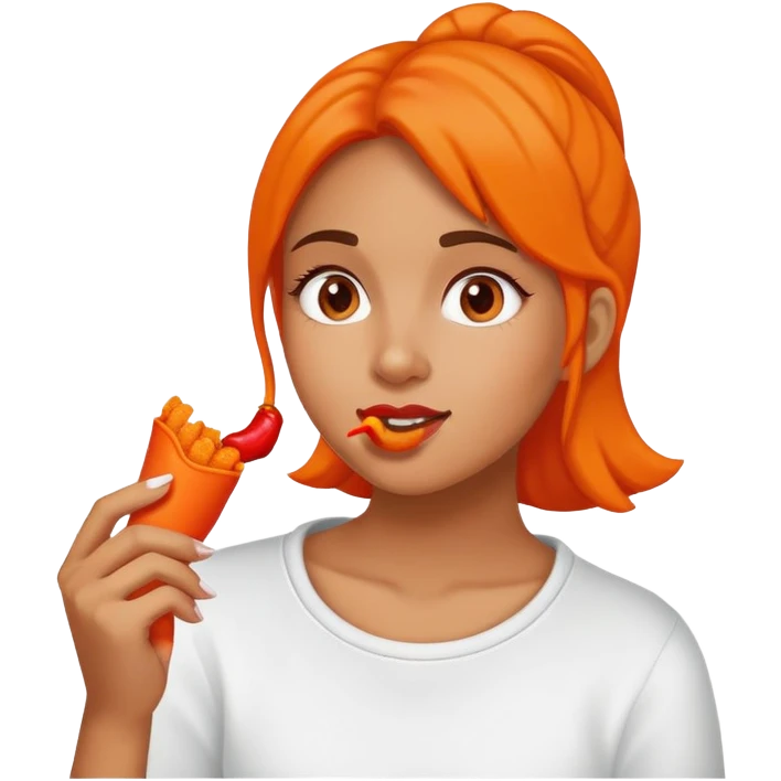 Girl with a hot Cheetos  emoji