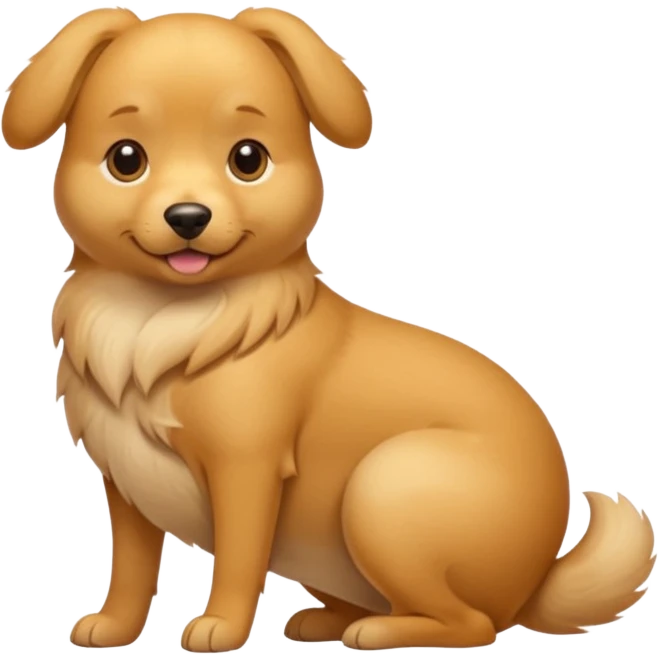 pregnant golden dog holding its belly emoji