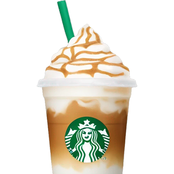 Iced chai latte with cold foam on top in a Starbucks cup  emoji