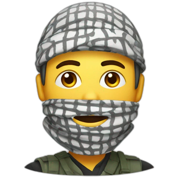 male with keffiyeh wrapped around head emoji