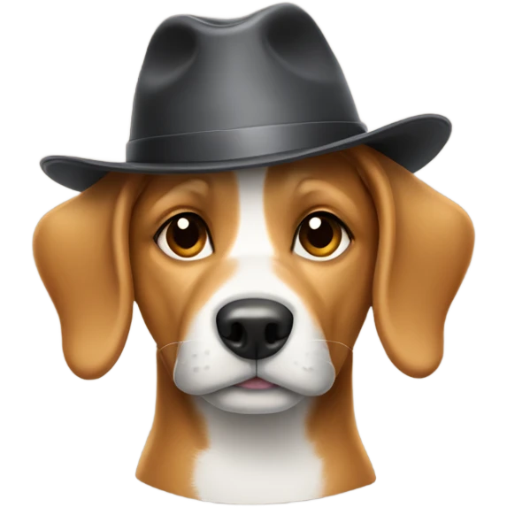 Dog wearing hat emoji
