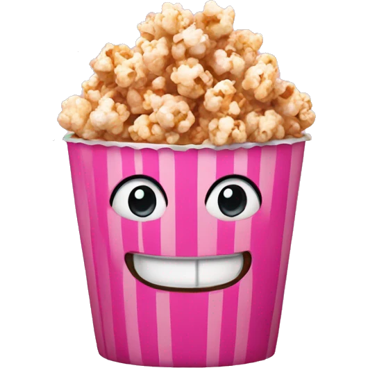 Pink caramel popcorn emoji