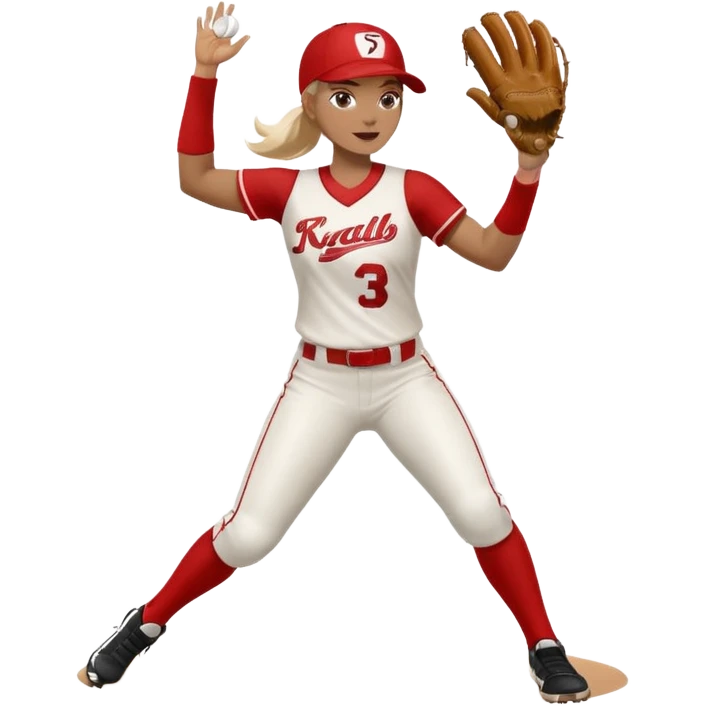 3rd base softball player throwing with arm sleeve emoji