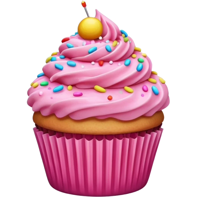 Cupcake with pink icing emoji