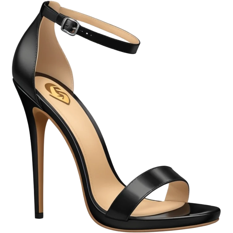 open toe black high heels sandals emoji