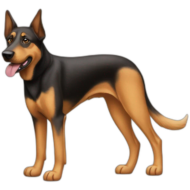 coonhound and German shepherd mix dog walking emoji