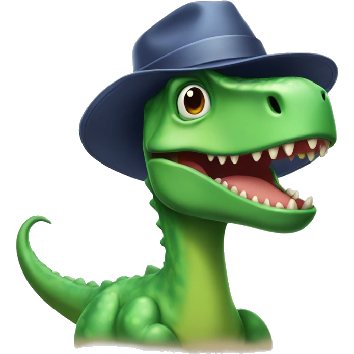 Dino wearing a hat emoji