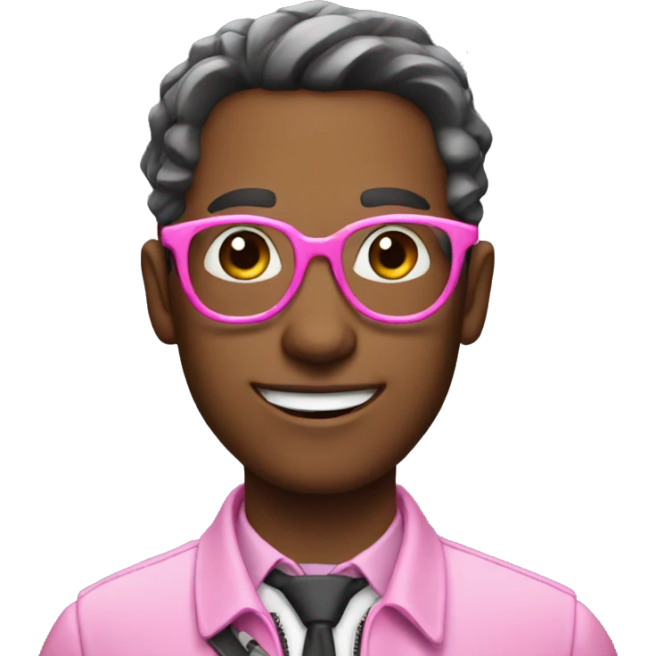 man wearing glasses with a pink whip in hand emoji