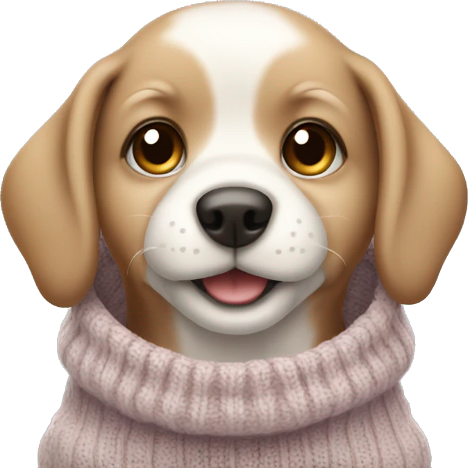 Cute baby dog wearing a cozy sweater emoji