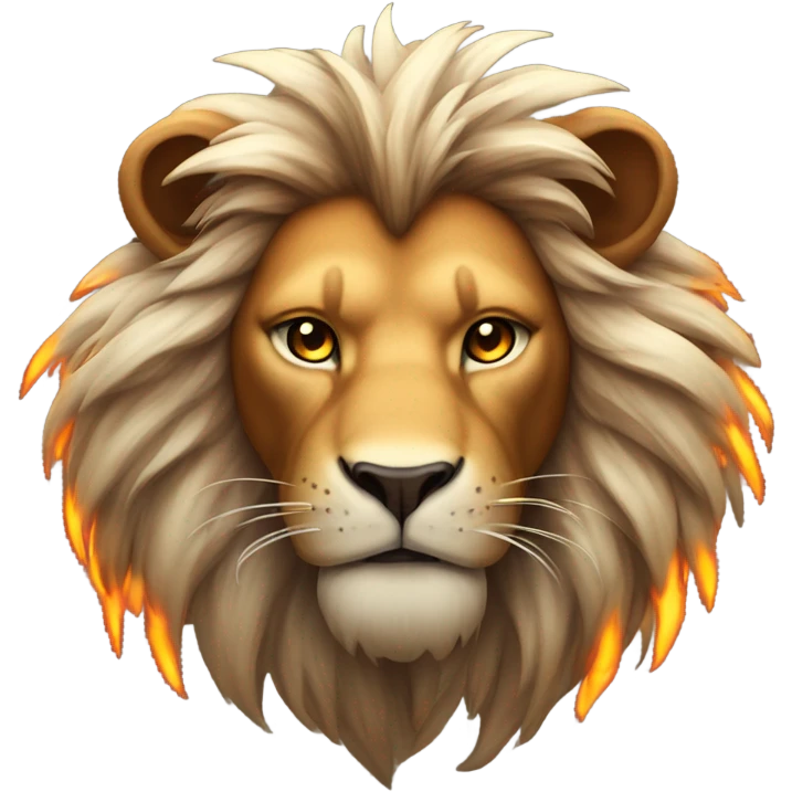 cool lion with flames emoji