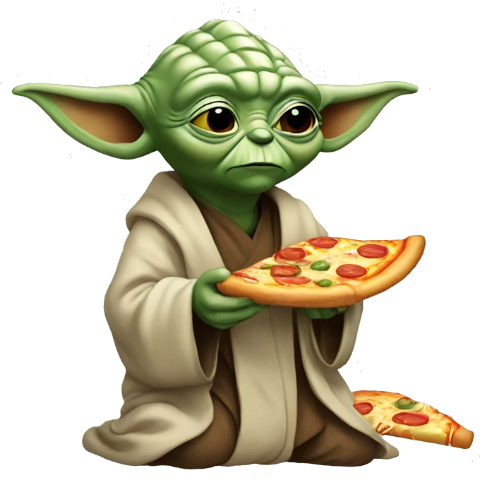 Yoda eating pizza emoji