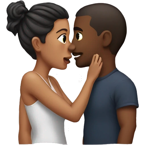girlfriend poking boyfriends nose emoji