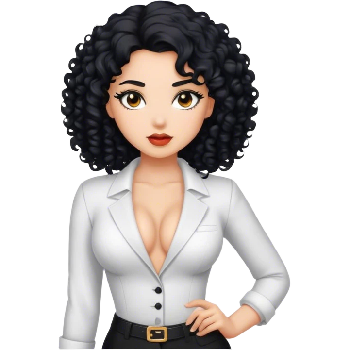 Girl boss, curly black, and sexy  emoji