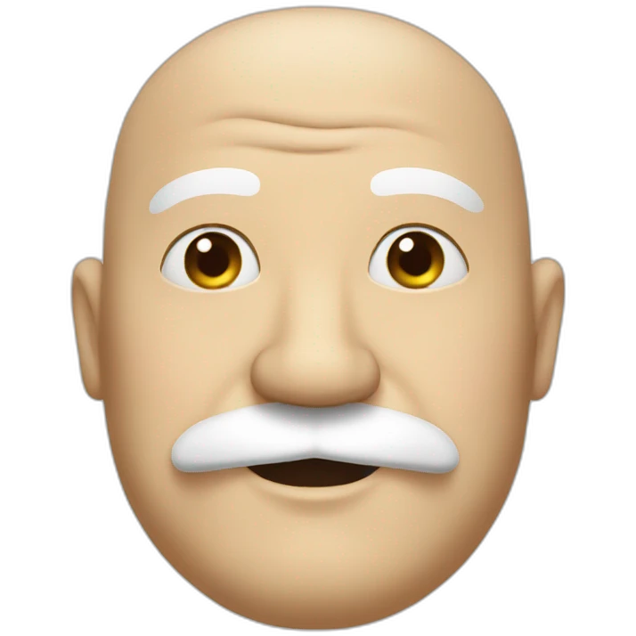 Old fat bald man mustache  emoji