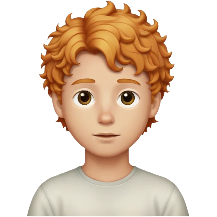 blond boy wearing with copper curly hair emoji
