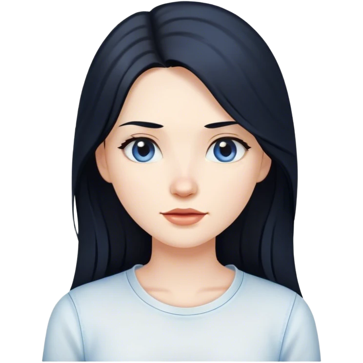 pale female with long black hair, wearing white shirt and blue jeans and converses emoji