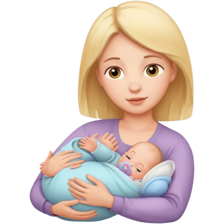 newborn baby with mother emoji