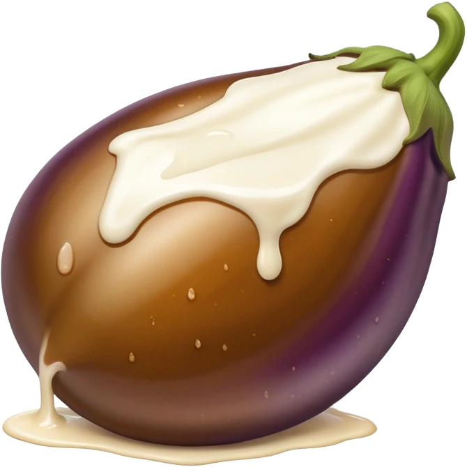 brown eggplant with milk dripping emoji