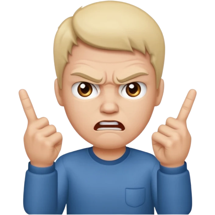 Una cara enojada y nerviosa con estas 2 manos 🖕🏻🖕🏻 emoji