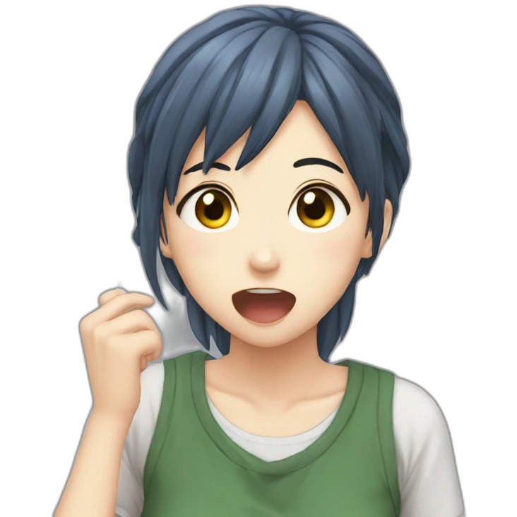anime girl spitting emoji