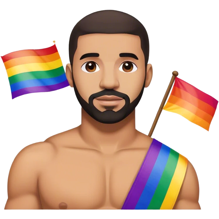 drake holding a pride flag emoji