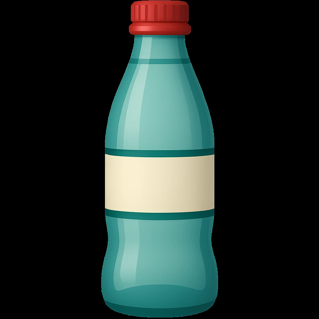 Borjomi water bottle emoji with a different label, variation 1 emoji