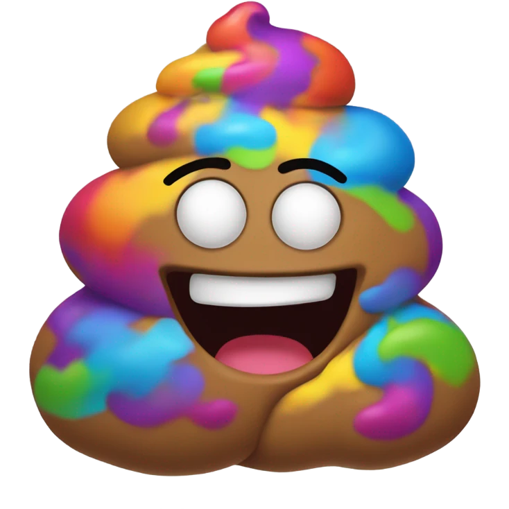 Rainbow poop emoji