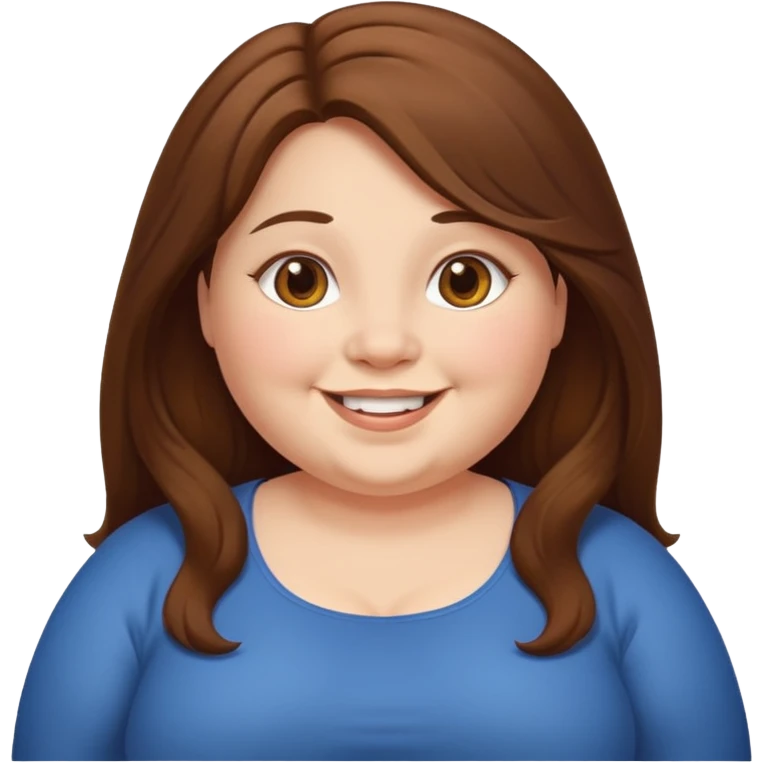 chubby lady with long brown hair emoji
