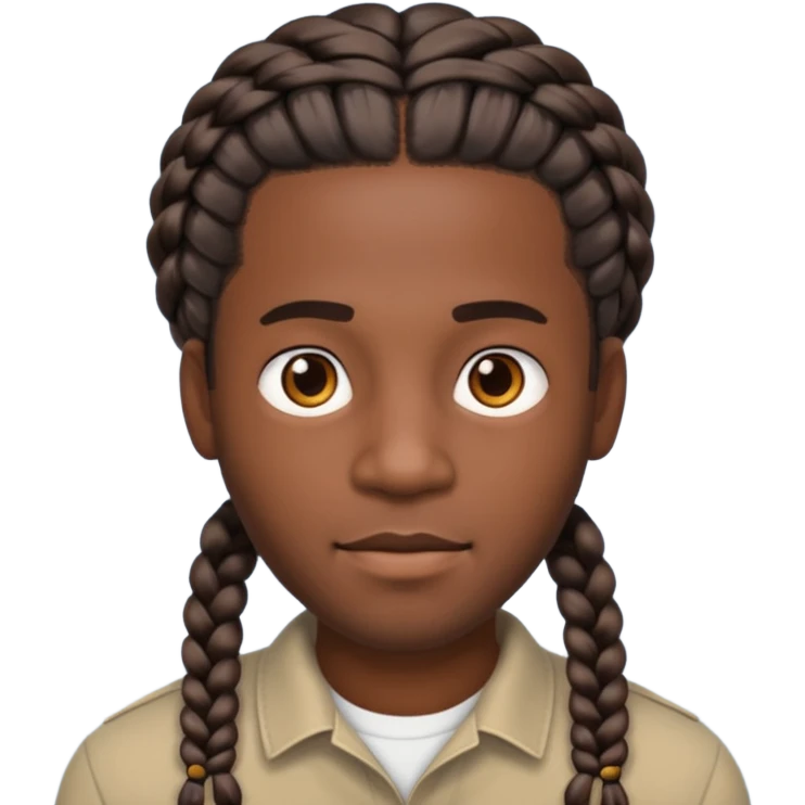 Hazme un emoji de un hombre negro con trenzas emoji