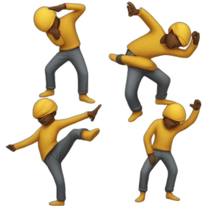 People making a dab emoji