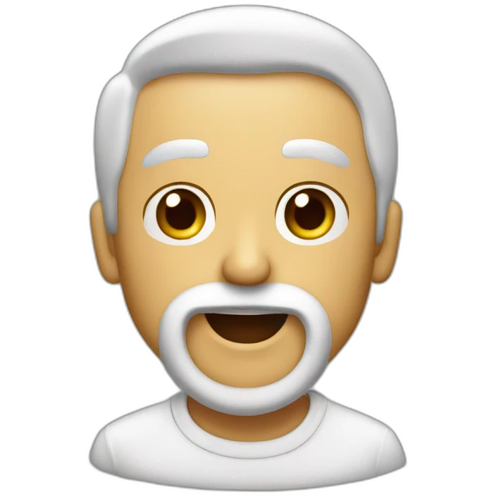 señor gordo con barba blanca cantando emoji