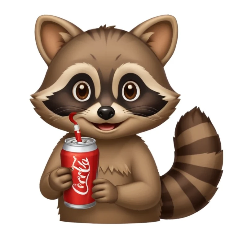 make an emoji of a raccoon drinking coke  emoji