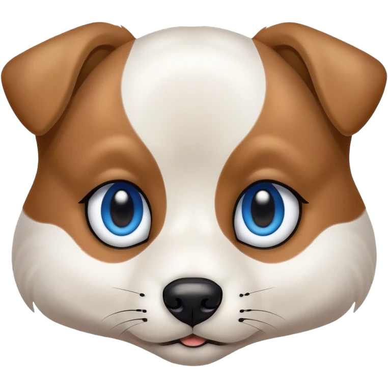Black and white dog with one blue eye and one brown eye emoji
