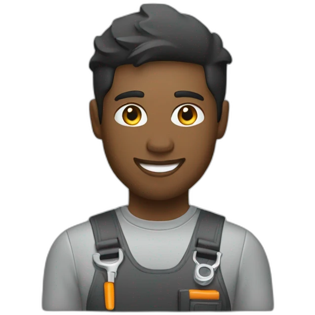 car mechanic working on tesla emoji