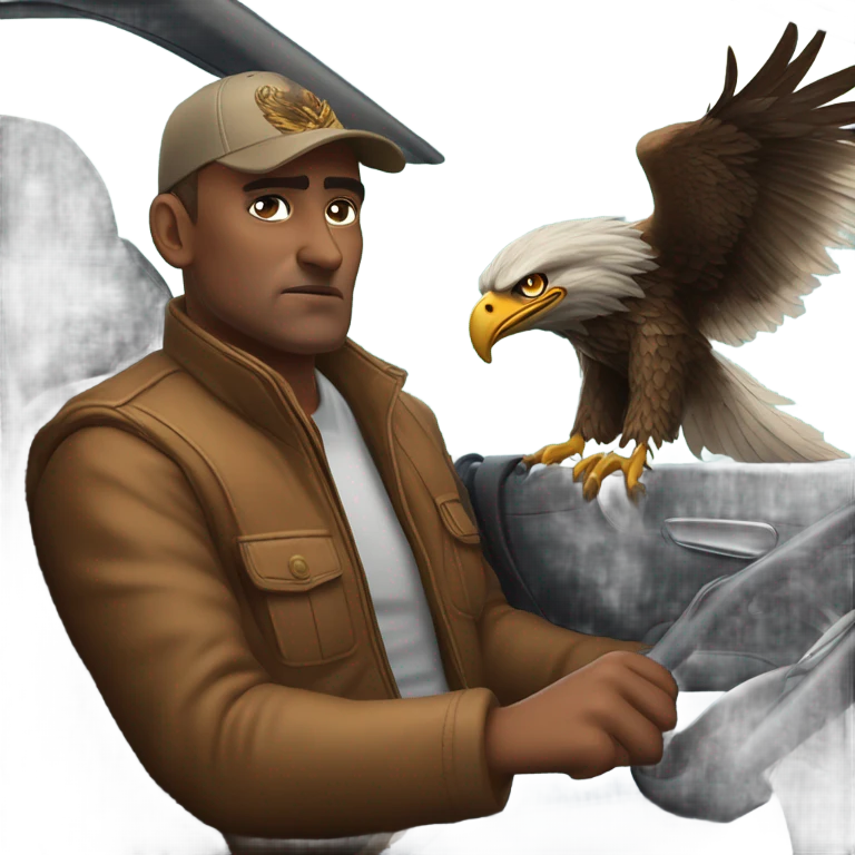 guy driving a bird emoji