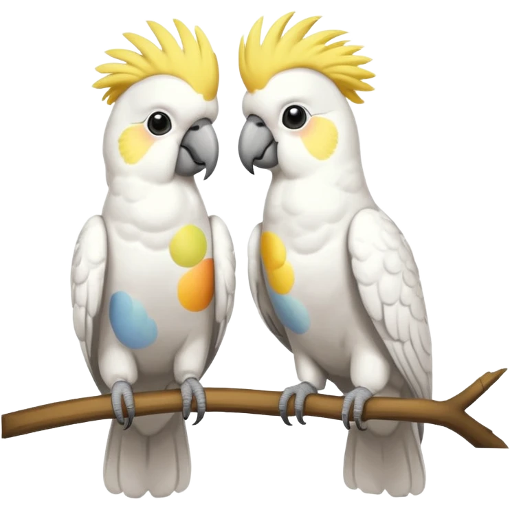 Twin cockatoos yellow crown  emoji