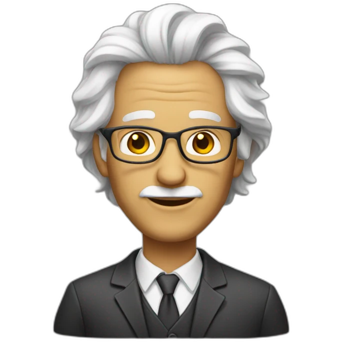 A professor of economic science with withe hair emoji