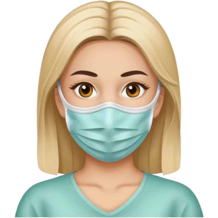 Mujer con mascarilla en el rostro emoji
