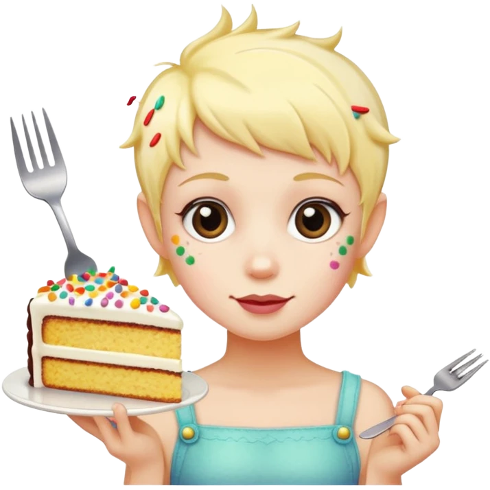 Pixie with cake emoji
